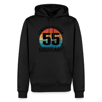 Joyeux anniversaire - 55e anniversaire - Sweat à capuche Premium bio Homme - noir - Devant - Nico (187cm)