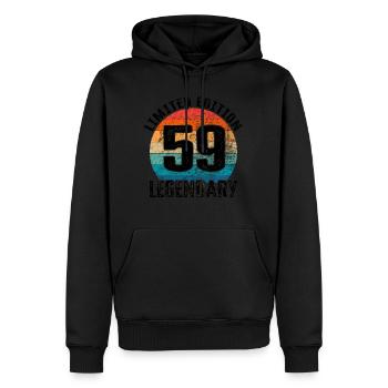 Joyeux anniversaire - 59e anniversaire - Sweat à capuche Premium bio Homme - noir - Devant - Nico (187cm)