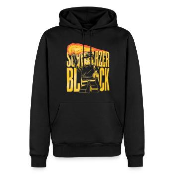 Schwarzer Block - Männer Premium Bio Hoodie - Schwarz - Vorne - Nico (187cm)
