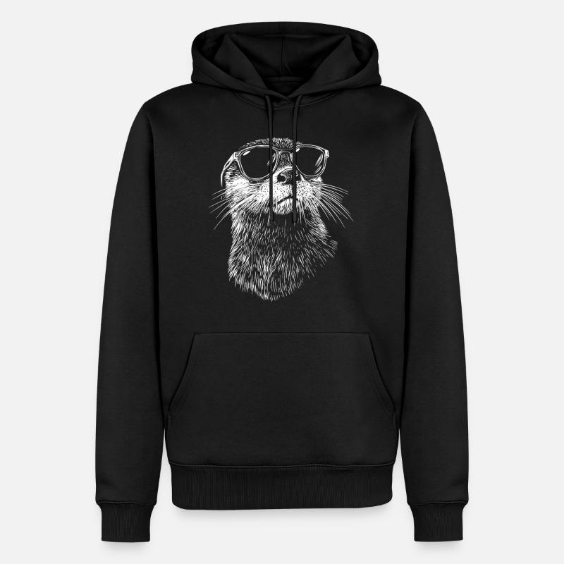 Cool Otter Lunettes de soleil Plage d’été - Sweat à capuche Premium bio Homme - noir