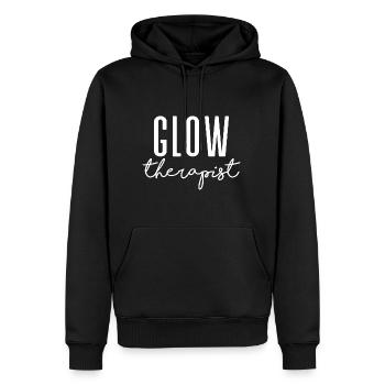 Glow Therapist - Men’s Premium Organic Hoodie - black - Front - Nico (187cm)