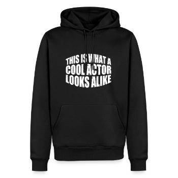 This Is What A Cool Actor Looks Alike 4 - Männer Premium Bio Hoodie - Schwarz - Vorne - Nico (187cm)