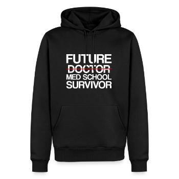 Future Med School Survivor - Men’s Premium Organic Hoodie - black - Front - Nico (187cm)
