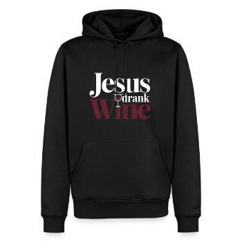 Jesus Drank Wine 6 - Männer Premium Bio Hoodie - Schwarz - Vorne - Nico (187cm)