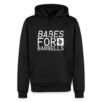 Babes For Barbells 2 - Männer Premium Bio Hoodie - Schwarz - Vorne - Nico (187cm)