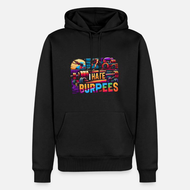 Je déteste les burpees 8 - Sweat à capuche Premium bio Homme - noir