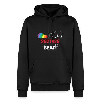 LBGT Flag Gay Pride Human Brother Bear - Männer Premium Bio Hoodie - Schwarz - Vorne - Nico (187cm)