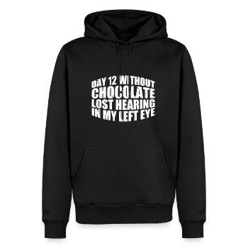 Without Chocolate, Lost Hearing In My Left Eye 8 - Men’s Premium Organic Hoodie - black - Front - Nico (187cm)