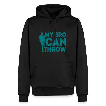My Bro Can Throw - Männer Premium Bio Hoodie - Schwarz - Vorne - Nico (187cm)