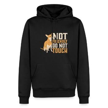 Pas amical, ne pas toucher 37 - Sweat à capuche Premium bio Homme - noir - Devant - Nico (187cm)