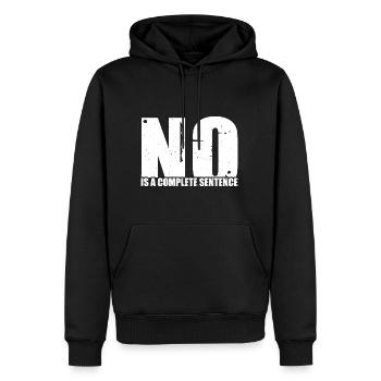 No Is A Complete Sentence 33 - Männer Premium Bio Hoodie - Schwarz - Vorne - Nico (187cm)