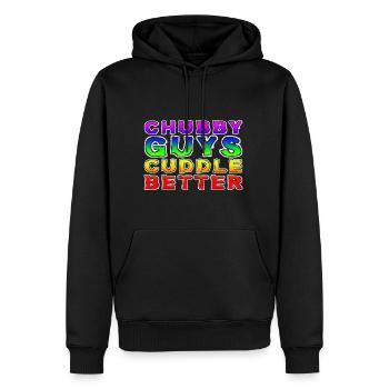 Chubby Guys Cuddle Better 3 - Männer Premium Bio Hoodie - Schwarz - Vorne - Nico (187cm)