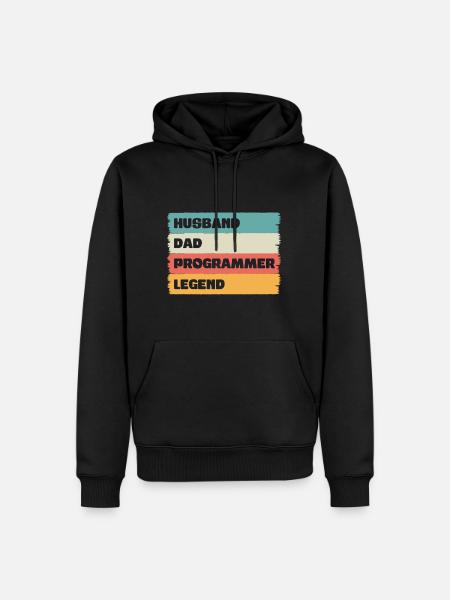 Husband Dad programmer Legend - Männer Premium Bio Hoodie - Schwarz