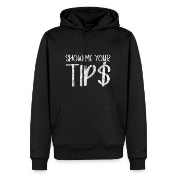 Montrez-moi vos conseils 4 - Sweat à capuche Premium bio Homme - noir - Devant - Nico (187cm)