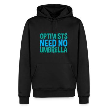 Optimists Need No Umbrella - Männer Premium Bio Hoodie - Schwarz - Vorne - Nico (187cm)