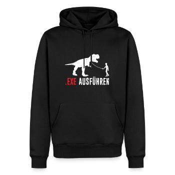 Admin Programmierer ITler Informatiker Spruch EXE - Männer Premium Bio Hoodie - Schwarz - Vorne - Nico (187cm)