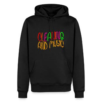 Nettoyage et musique 2 - Sweat à capuche Premium bio Homme - noir - Devant - Nico (187cm)