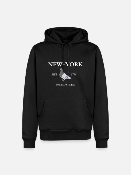 NEW YORK - Männer Premium Bio Hoodie - Schwarz