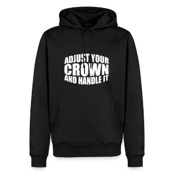 Ajustez votre couronne et manipulez-la 11 - Sweat à capuche Premium bio Homme - noir - Devant - Nico (187cm)