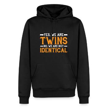 Oui, nous sommes jumeaux, non, nous ne sommes pas identiques 11 - Sweat à capuche Premium bio Homme - noir - Devant - Nico (187cm)