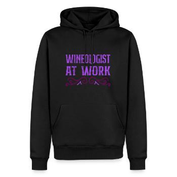 Wineologist At Work 3 - Männer Premium Bio Hoodie - Schwarz - Vorne - Nico (187cm)