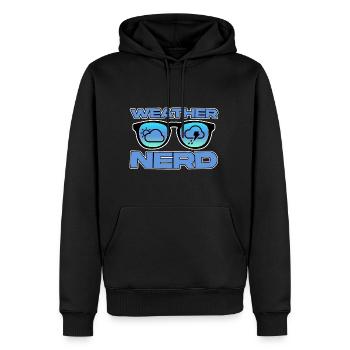 Weather Nerd 4 - Männer Premium Bio Hoodie - Schwarz - Vorne - Nico (187cm)