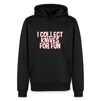 I Collect Knives For Fun - Männer Premium Bio Hoodie - Schwarz - Vorne - Nico (187cm)
