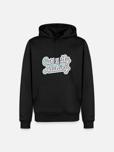 Currently Adulting 7 - Männer Premium Bio Hoodie - Schwarz