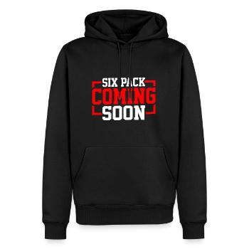 Pack de six à venir 63 - Sweat à capuche Premium bio Homme - noir - Devant - Nico (187cm)