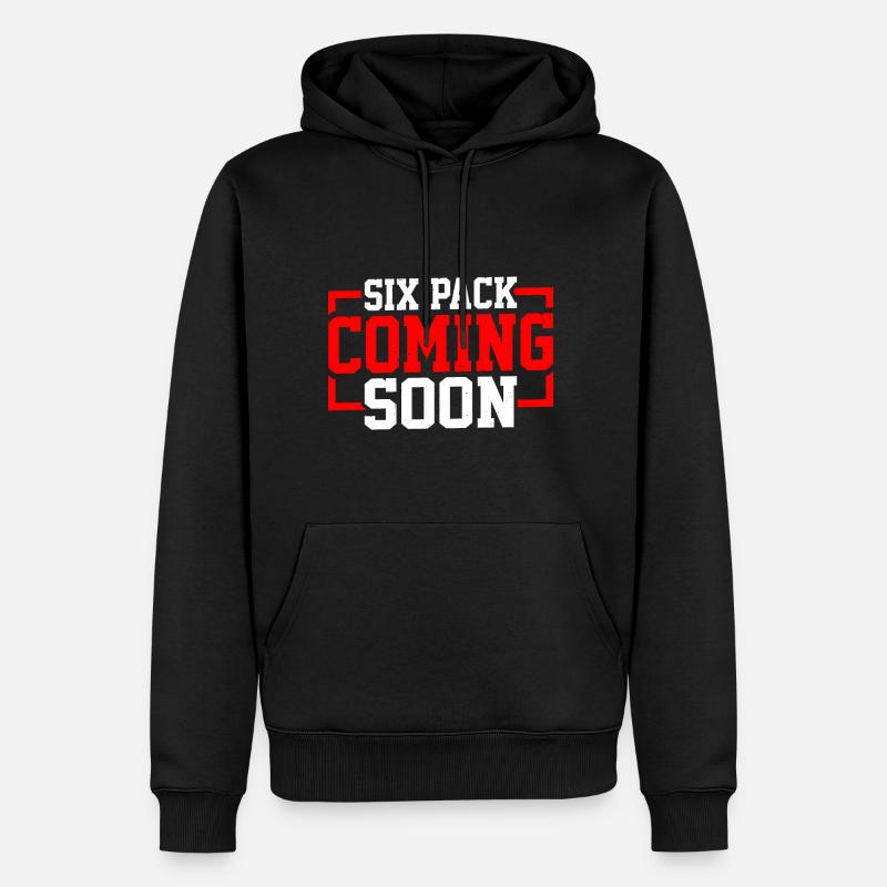 Six Pack Coming Soon 63 - Männer Premium Bio Hoodie - Schwarz