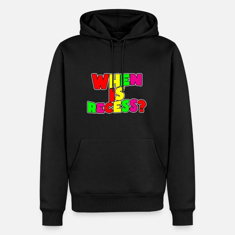 When Is Recess - Männer Premium Bio Hoodie - Schwarz