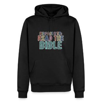 Self Care Tip Read The Bible 2 - Männer Premium Bio Hoodie - Schwarz - Vorne - Nico (187cm)