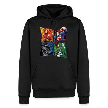 DC Comics Justice League Superheroes Group - Men’s Premium Organic Hoodie - black - Front - Nico (187cm)
