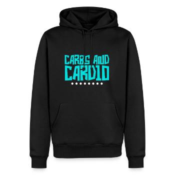 Glucides et cardio 4 - Sweat à capuche Premium bio Homme - noir - Devant - Nico (187cm)