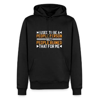 J’avais l’habitude d’être une personne sociable 27 - Sweat à capuche Premium bio Homme - noir - Devant - Nico (187cm)