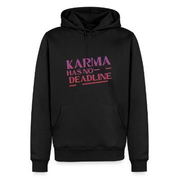 Le karma n’a pas de date limite 4 - Sweat à capuche Premium bio Homme - noir - Devant - Nico (187cm)