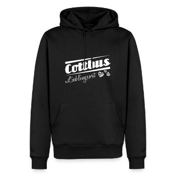Cottbus - Lieblingsort mit Stadtnamen - Männer Premium Bio Hoodie - Schwarz - Vorne - Nico (187cm)