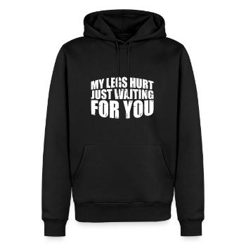Mes jambes me font mal juste en attendant toi 24 - Sweat à capuche Premium bio Homme - noir - Devant - Nico (187cm)