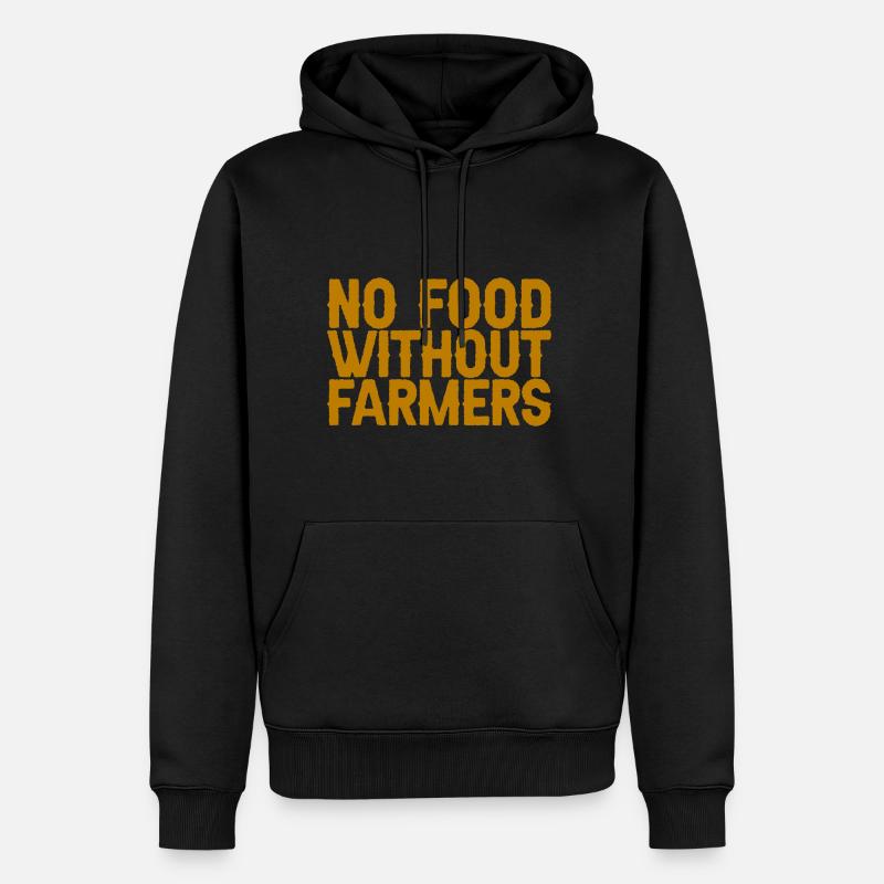 Pas de nourriture sans agriculteurs - Sweat à capuche Premium bio Homme - noir