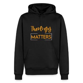 Questions de théologie 2 - Sweat à capuche Premium bio Homme - noir - Devant - Nico (187cm)