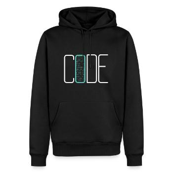 Coding Coder Developer Computer Nerd Quote - Männer Premium Bio Hoodie - Schwarz - Vorne - Nico (187cm)