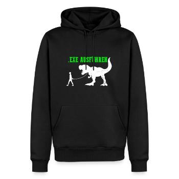 Admin Programmierer ITler Informatiker Spruch EXE - Männer Premium Bio Hoodie - Schwarz - Vorne - Nico (187cm)
