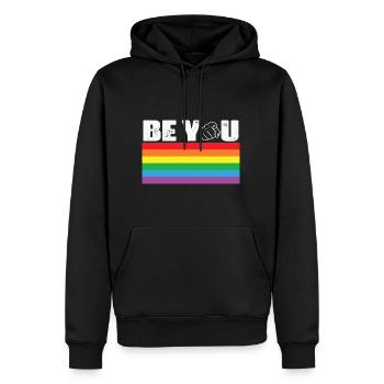 LBGT Flag Gay Pride Human Be You - Männer Premium Bio Hoodie - Schwarz - Vorne - Nico (187cm)