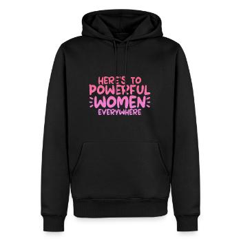 Voici les femmes puissantes partout 4 - Sweat à capuche Premium bio Homme - noir - Devant - Nico (187cm)