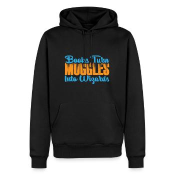 Books Turn Muggles Into Wizards 3 - Men’s Premium Organic Hoodie - black - Front - Nico (187cm)