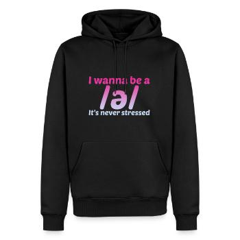 I Wanna Be A Schwa, It's Never Stressed 2 - Männer Premium Bio Hoodie - Schwarz - Vorne - Nico (187cm)