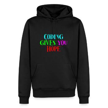 Le codage vous donne de l’espoir 4 - Sweat à capuche Premium bio Homme - noir - Devant - Nico (187cm)