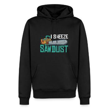 J’éternue de la sciure de bois 2 - Sweat à capuche Premium bio Homme - noir - Devant - Nico (187cm)