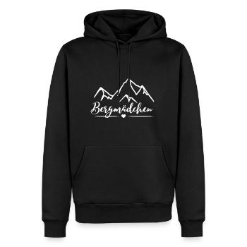 Bergmädchen - Männer Premium Bio Hoodie - Schwarz - Vorne - Nico (187cm)