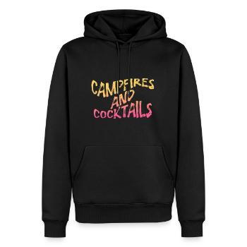 Campfire And Cocktails 3 - Men’s Premium Organic Hoodie - black - Front - Nico (187cm)